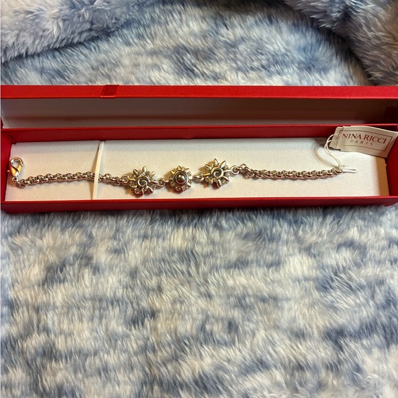 Nina Ricci Jewelry - Nina Ricci Paris Celestial Silver & Gems Sun & Moon Design Bracelet New in Box